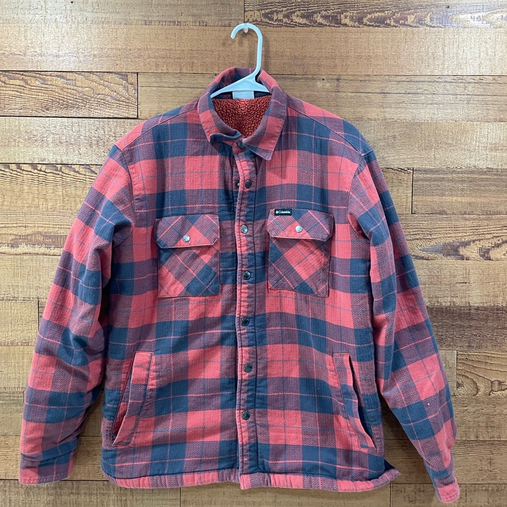 Plaid Men's Jacket - Red and Black